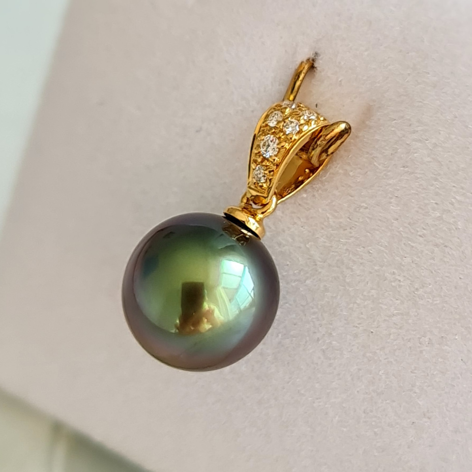 Bijou d'exception - Pendentif Or, Diamants et Véritable Perle de Tahiti