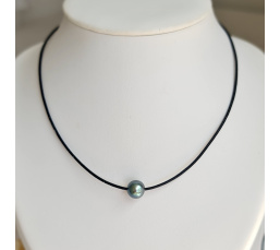 Wailele - Collier Cuir, Argent et Véritable Perle de Tahiti