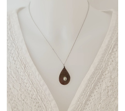 Goutte d'Ô - Collier Argent rhodié, Keshi et nacre de Tahiti