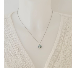 Tahiti - Collier Argent rhodié et Perle de Tahiti