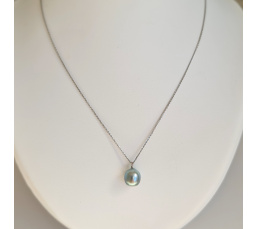 Tahiti - Collier Argent rhodié et Perle de Tahiti