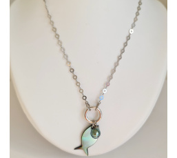 Poisson d'Ô - Collier Argent rhodié et Perle de Tahiti