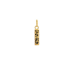 TIKI - Pendentif Plaqué Or et Onyx