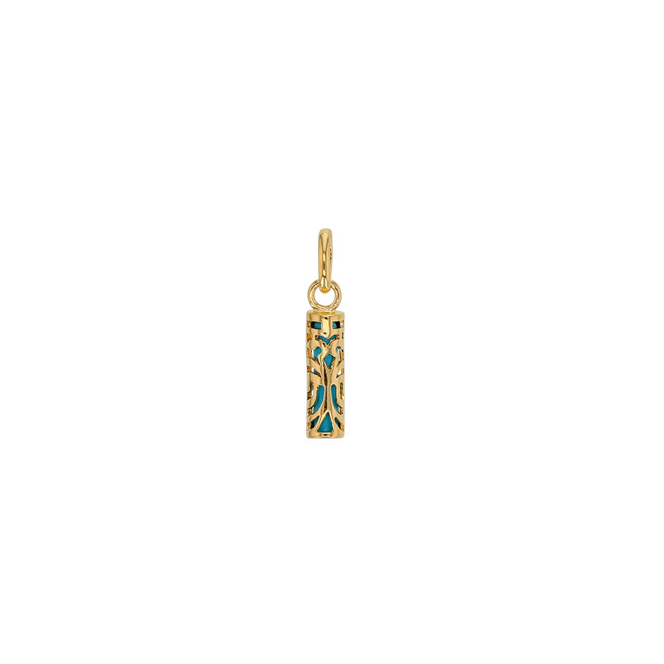 TIKI - Pendentif Plaqué Or et Résine Turquoise