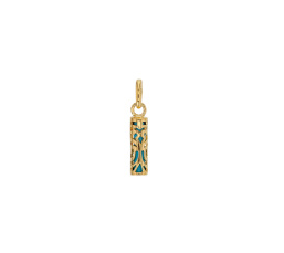 TIKI - Pendentif Plaqué Or et Résine Turquoise