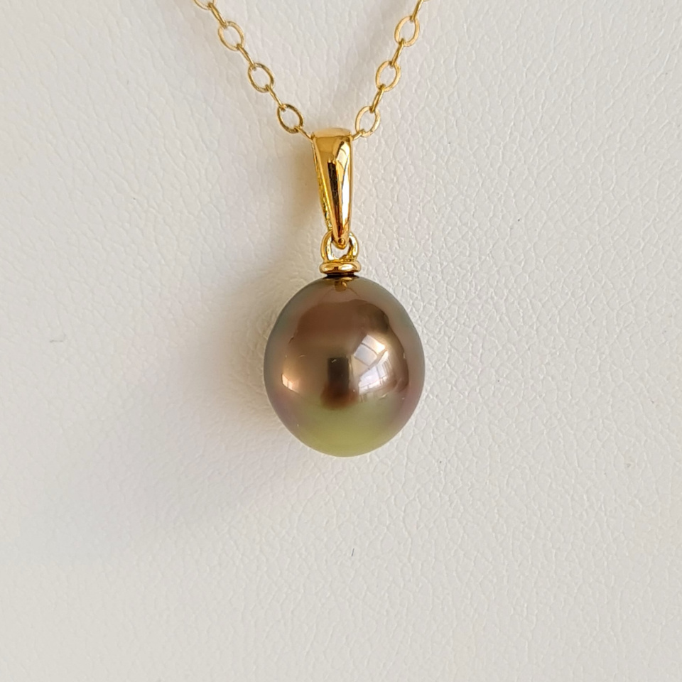 Belle de Jour - Pendentif Or Jaune et véritable Perle de Tahiti