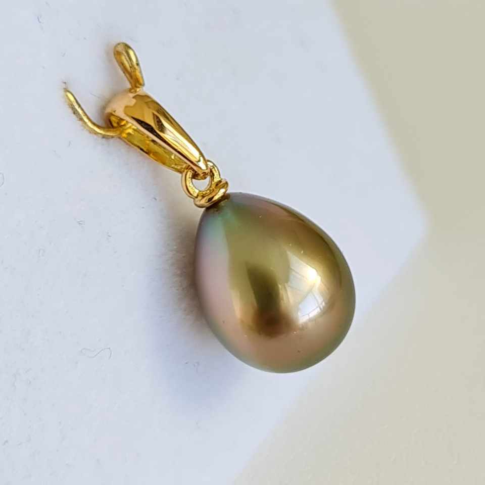 Belle de Jour - Pendentif Or Jaune et véritable Perle de Tahiti