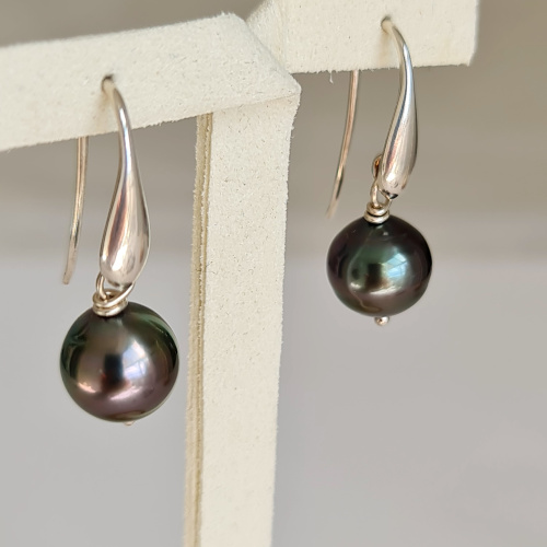 Eeva - Boucles d'oreilles Argent massif et Perles de Tahiti