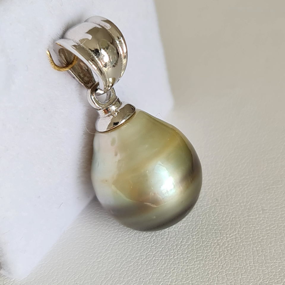 Very Very Big Pearl - Pendentif Argent Rhodié et Véritable Perle de Tahiti