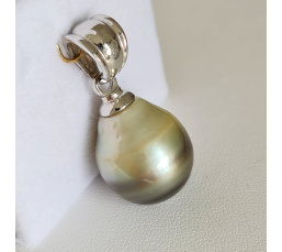 Very Very Big Pearl - Pendentif Argent Rhodié et Véritable Perle de Tahiti