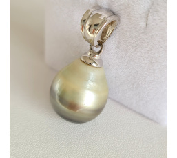 Very Very Big Pearl - Pendentif Argent Rhodié et Véritable Perle de Tahiti