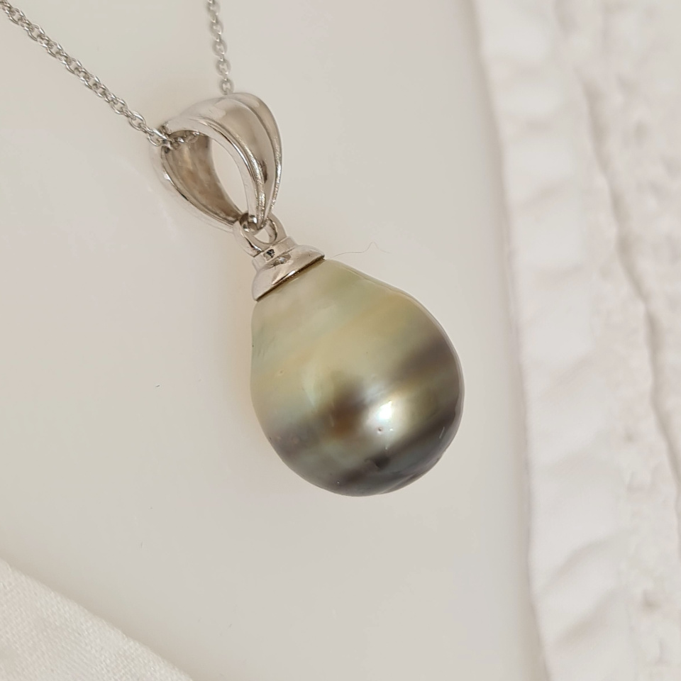 Very Very Big Pearl - Pendentif Argent Rhodié et Véritable Perle de Tahiti