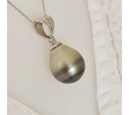 Very Very Big Pearl - Pendentif Argent Rhodié et Véritable Perle de Tahiti