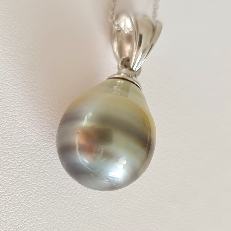 Very Very Big Pearl - Pendentif Argent Rhodié et Véritable Perle de Tahiti