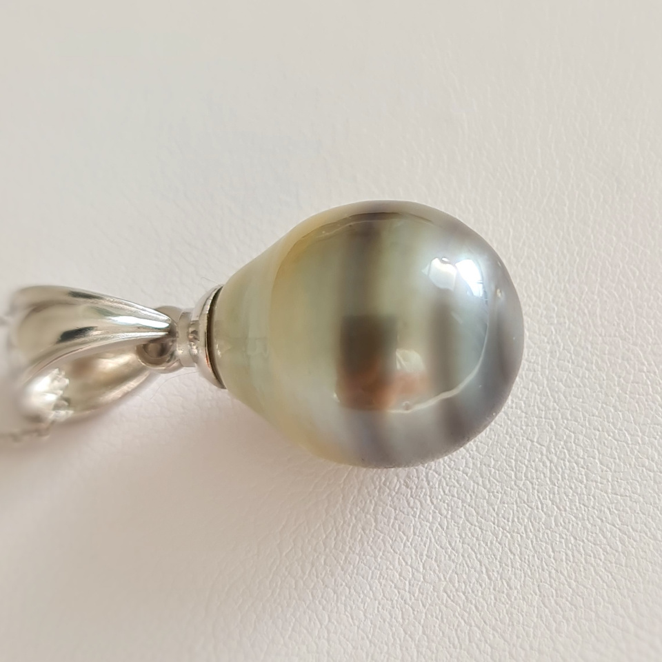 Very Very Big Pearl - Pendentif Argent Rhodié et Véritable Perle de Tahiti