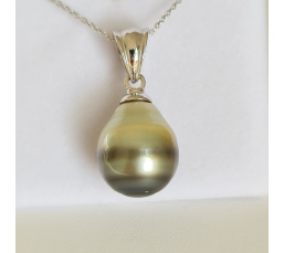 Very Very Big Pearl - Pendentif Argent Rhodié et Véritable Perle de Tahiti