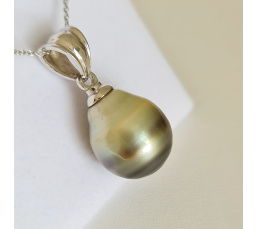 Very Very Big Pearl - Pendentif Argent Rhodié et Véritable Perle de Tahiti