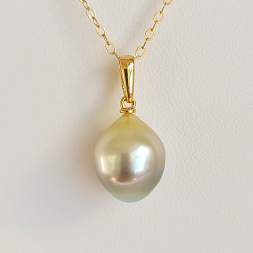 Belle de Jour - Pendentif Or Jaune et véritable Perle de Tahiti