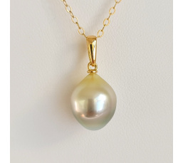 Belle de Jour - Pendentif Or Jaune et véritable Perle de Tahiti