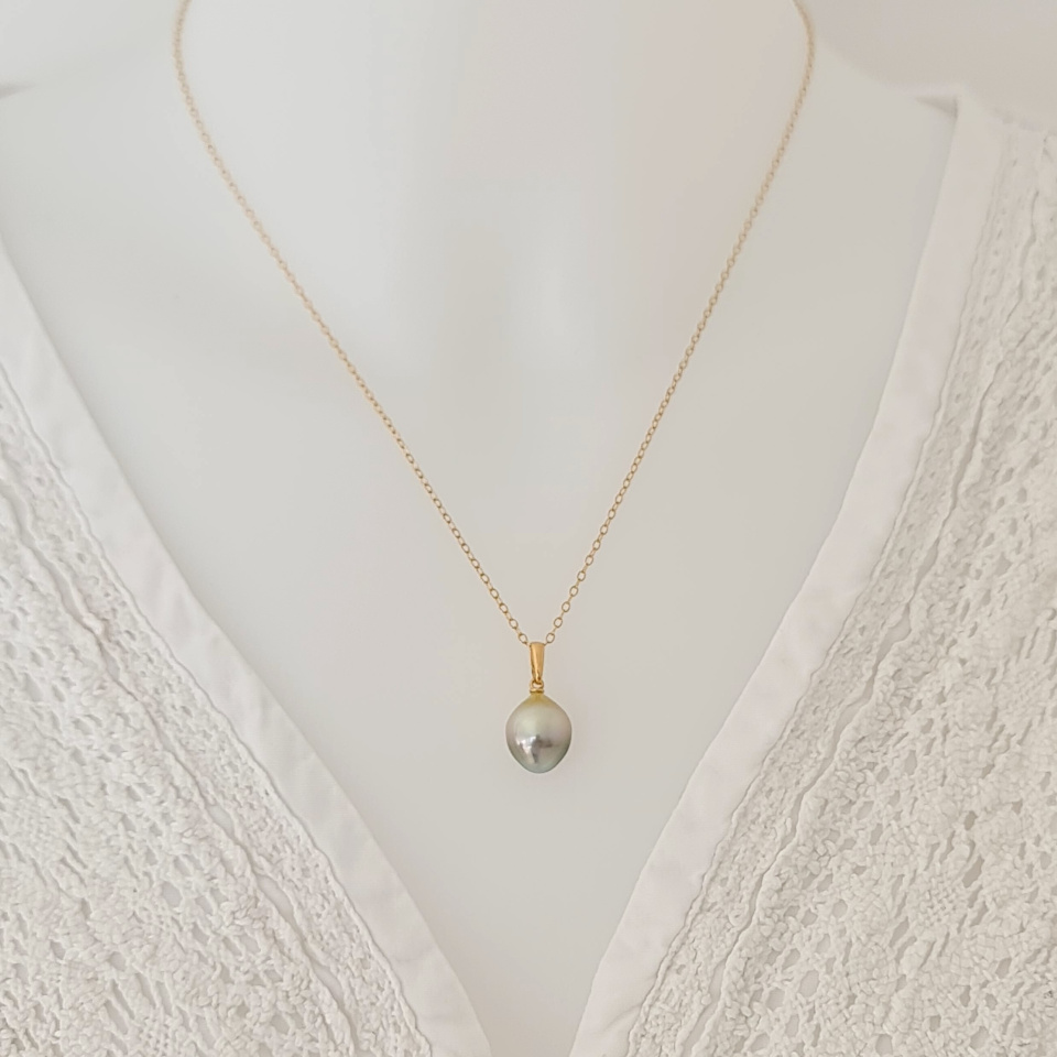 Belle de Jour - Pendentif Or Jaune et véritable Perle de Tahiti