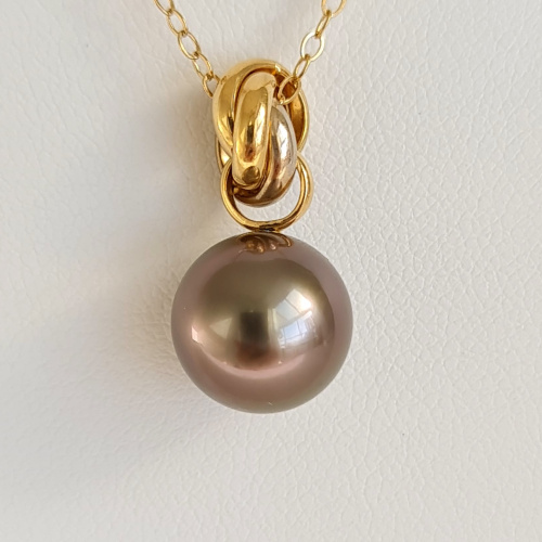 Bulle de Perle - Pendentif 3 Ors et Véritable Perle de Tahiti