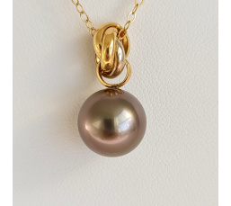 Bulle de Perle - Pendentif 3 Ors et Véritable Perle de Tahiti