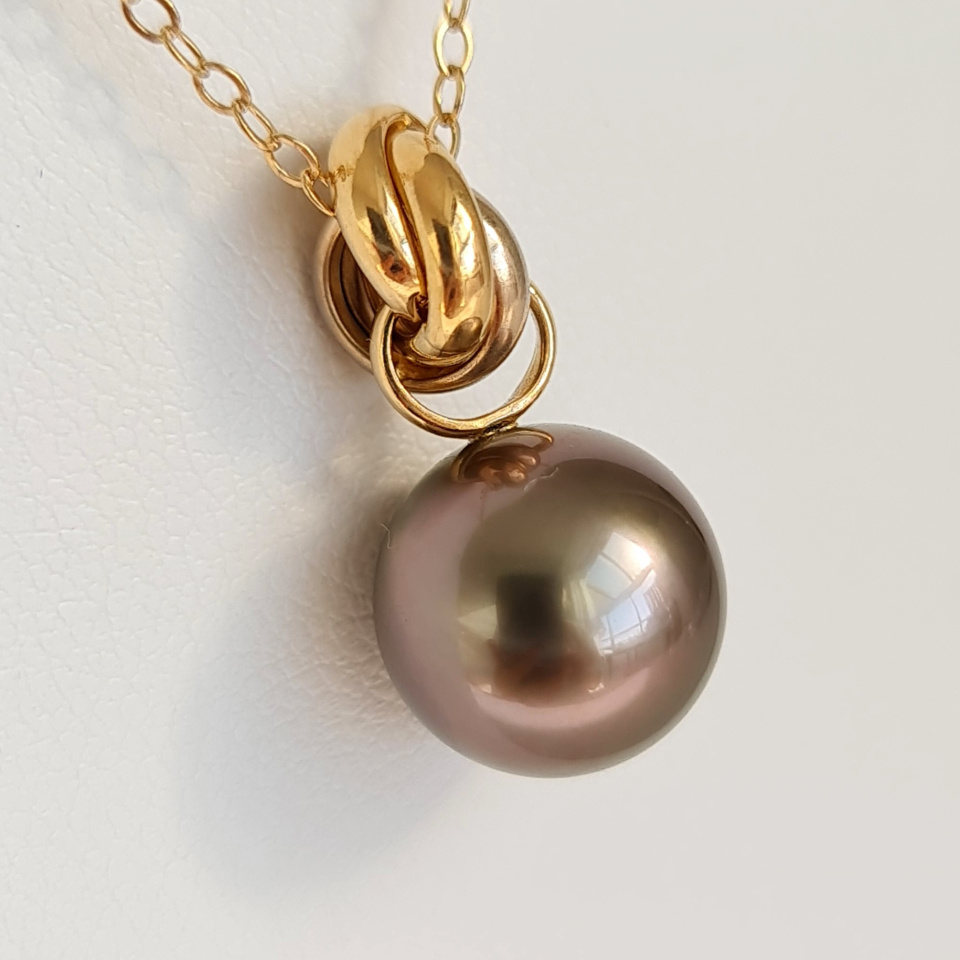 Bulle de Perle - Pendentif 3 Ors et Véritable Perle de Tahiti