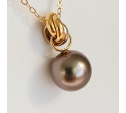 Bulle de Perle - Pendentif 3 Ors et Véritable Perle de Tahiti