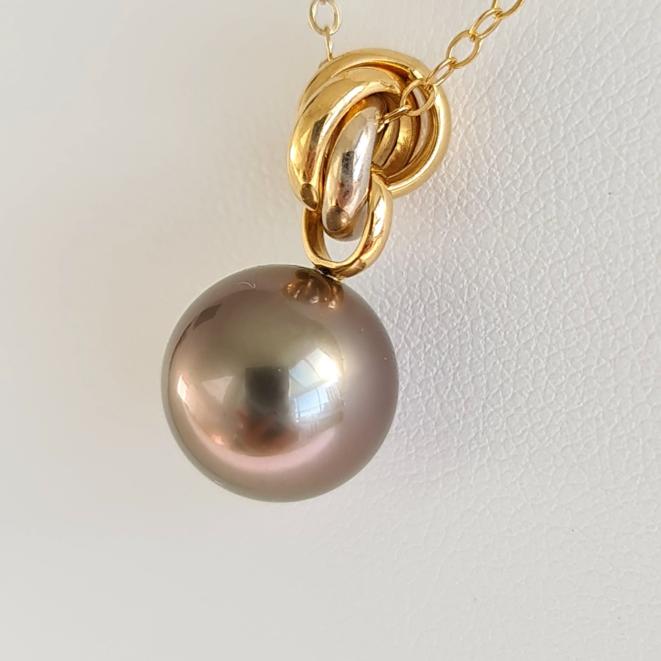 Bulle de Perle - Pendentif 3 Ors et Véritable Perle de Tahiti