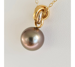 Bulle de Perle - Pendentif 3 Ors et Véritable Perle de Tahiti