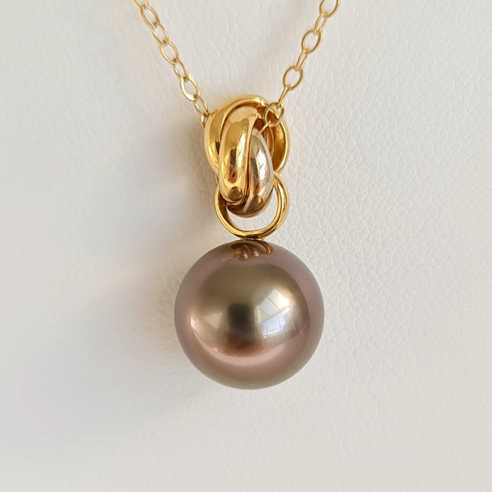 Bulle de Perle - Pendentif 3 Ors et Véritable Perle de Tahiti