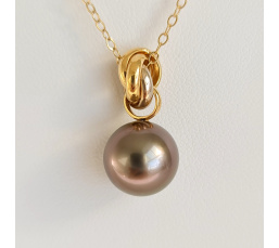 Bulle de Perle - Pendentif 3 Ors et Véritable Perle de Tahiti