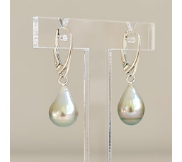 Mahana - Boucles d'oreilles Argent massif et Perles de Tahiti