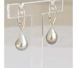 Mahana - Boucles d'oreilles Argent massif et Perles de Tahiti