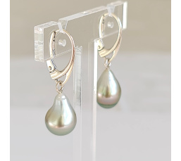 Mahana - Boucles d'oreilles Argent massif et Perles de Tahiti