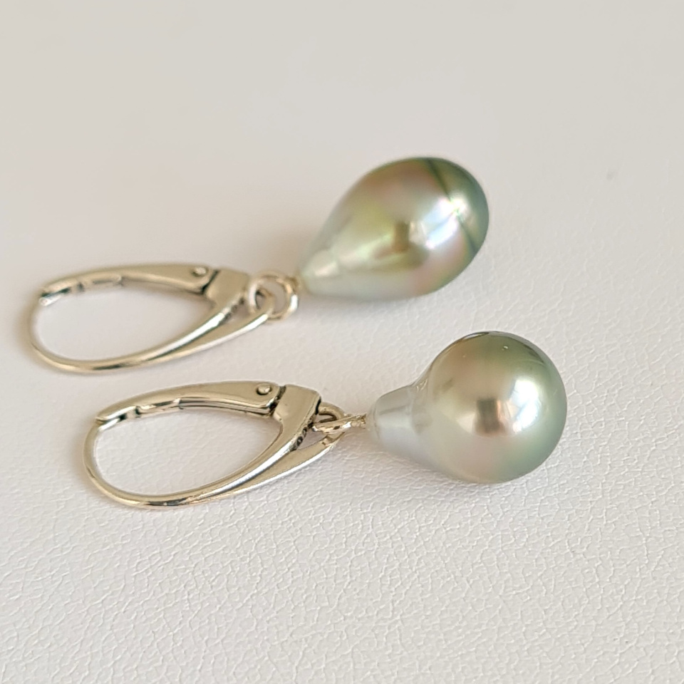 Mahana - Boucles d'oreilles Argent massif et Perles de Tahiti