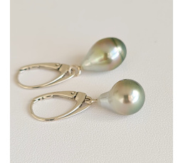 Mahana - Boucles d'oreilles Argent massif et Perles de Tahiti