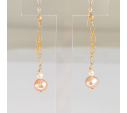 Douceurs du Jour - Boucles d'Oreilles Or Laminé 14 carats et Perles d'Eau Douce