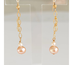 Douceurs du Jour - Boucles d'Oreilles Or Laminé 14 carats et Perles d'Eau Douce