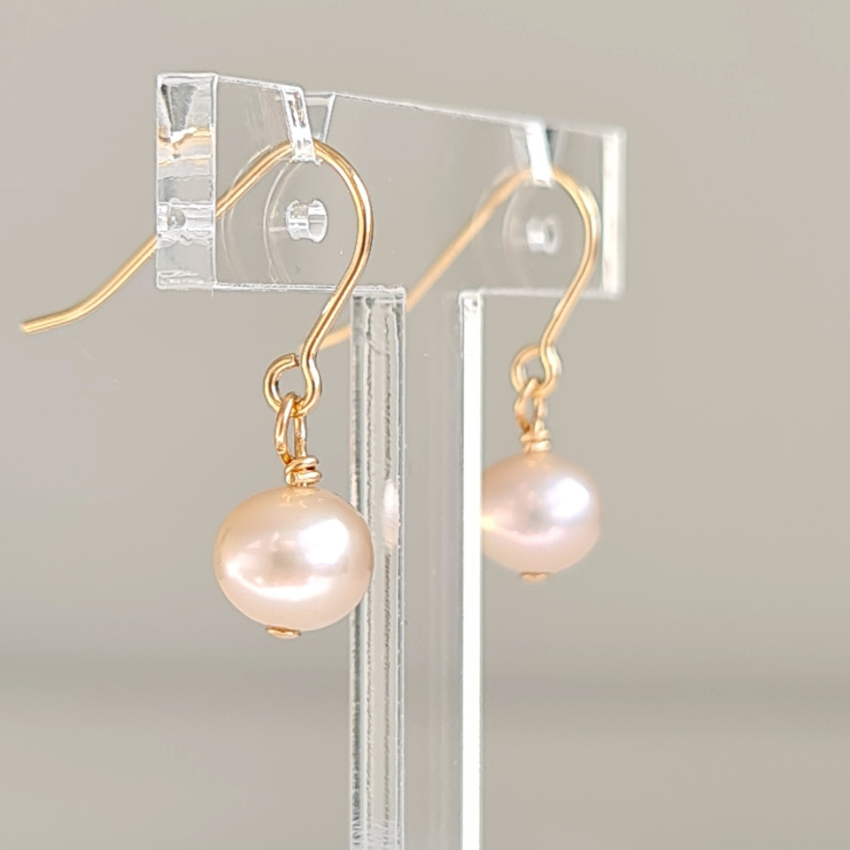 Douceurs du Jour - Boucles d'Oreilles Or Laminé 14 carats et Perles d'Eau Douce