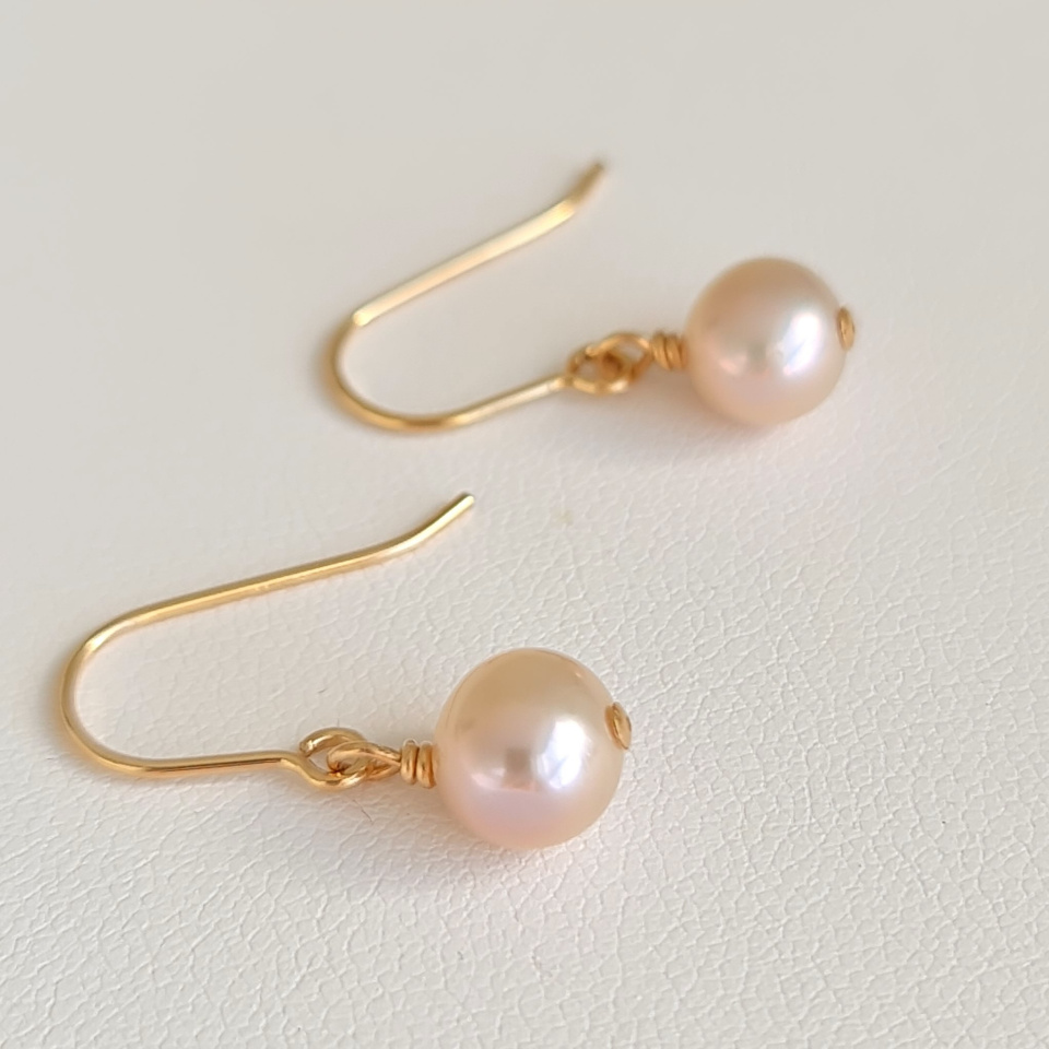 Douceurs du Jour - Boucles d'Oreilles Or Laminé 14 carats et Perles d'Eau Douce