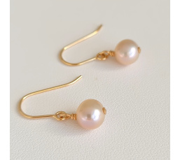 Douceurs du Jour - Boucles d'Oreilles Or Laminé 14 carats et Perles d'Eau Douce