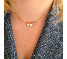 Douceur du Jour - Collier Or Laminé 14K et Perles d'Eau Douce