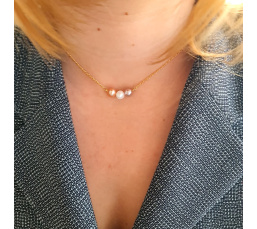 Douceur du Jour - Collier Or Laminé 14K et Perles d'Eau Douce