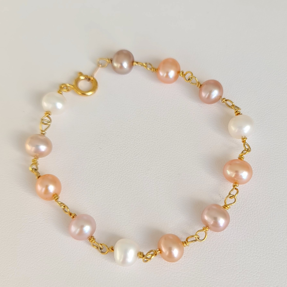 Douceur du Jour - Bracelet Or Laminé 14K et Perles d'Eau Douce