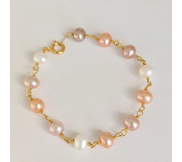 Douceur du Jour - Bracelet Or Laminé 14K et Perles d'Eau Douce