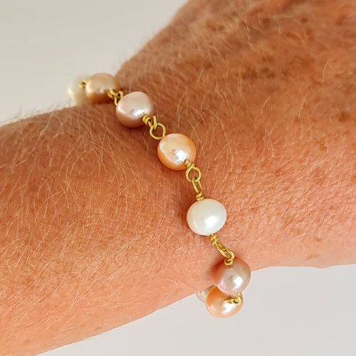 Douceur du Jour - Bracelet Or Laminé 14K et Perles d'Eau Douce