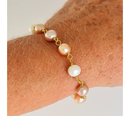 Douceur du Jour - Bracelet Or Laminé 14K et Perles d'Eau Douce