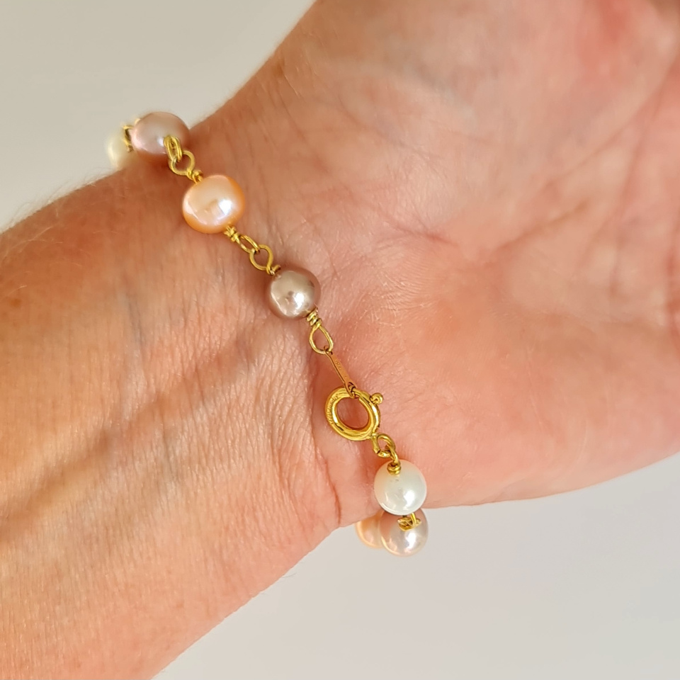 Douceur du Jour - Bracelet Or Laminé 14K et Perles d'Eau Douce