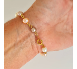 Douceur du Jour - Bracelet Or Laminé 14K et Perles d'Eau Douce